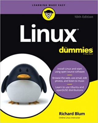 جلد سخت سیاه و سفید_کتاب Linux For Dummies 10th Edition