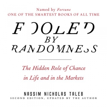 جلد معمولی سیاه و سفید_کتاب Fooled by Randomness: The Hidden Role of Chance in Life and in the Markets 